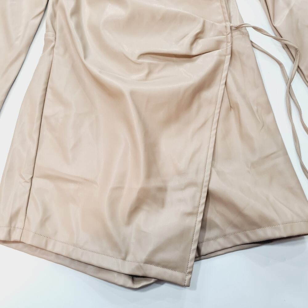 Superdown Chantel Leather Romper in Nude - Picture 3 of 16